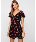Express Womens Floral Lace-up Back Fit And Flair Dress
