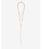 Express Womens Bead Layered Y Necklace
