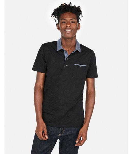 Express Mens Woven Collar Performance Polo