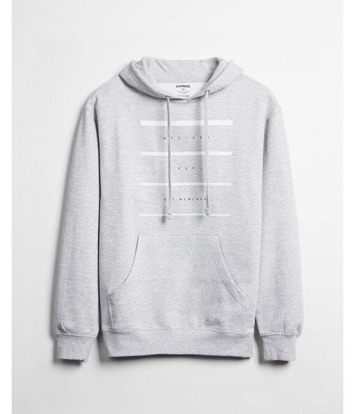 Express Mens Exp Nyc Faded Lines Graphic Fleece Hoodie