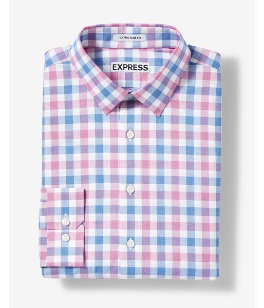 Express Slim Fit Plaid Cotton Dress