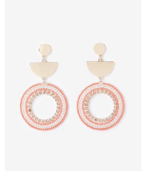 Express Womens Tiered Seed Bead Post Back Drop Earrings