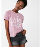 Express Womens Express One Eleven Wild Rose Crew Neck Tee