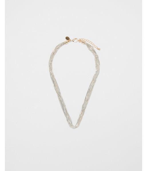 Express Womens Multi Row Cut Chain Necklace