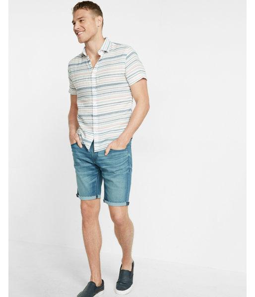 Express Mens Soft Wash Striped Short