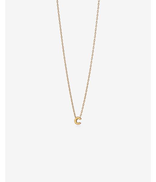 Express Womens Gold Mini C Initial Necklace