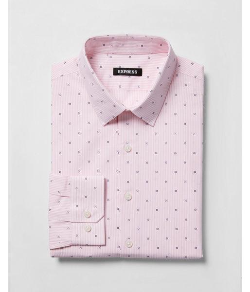 Express Mens Slim Striped Print Dress