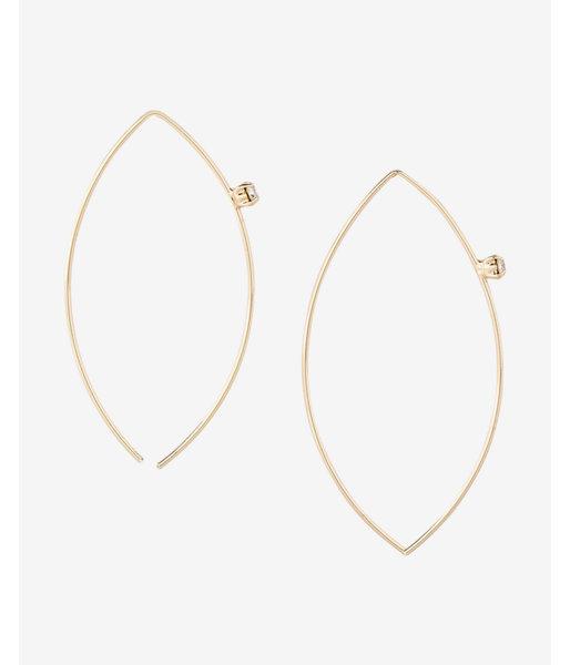Express Womens Rhinestone Pull Through Earrings