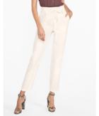 Express Womens High Waisted Linen-blend Paperbag Ankle Pant