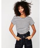 Express Womens Express One Eleven Striped Boxy Cotton Tee