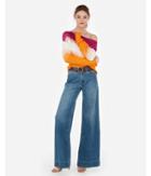 Express Womens Stripe Ribbed Off The Shoulder Pullover