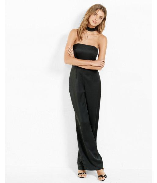 Express Womens Strapless Choker Jumpsuit
