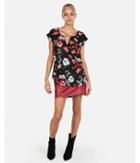Express Womens Floral Strappy Neck Gramercy Tee