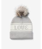 Express Womens Love Stripe Pom Beanie