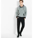 Express Mens Speckled Fleece Crossover Neck Hoodie