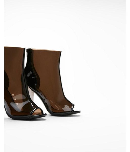 Express Womens Clear Peep-toe Booties