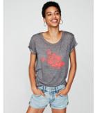 Express Womens Red Rose Boxy Graphic Tee