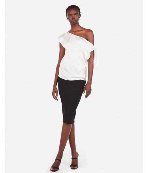 Express Womens Satin Tie Shoulder Gramercy Tee