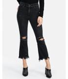 Express Womens High Waisted Vintage Stretch+ Flared Cropped Jeans