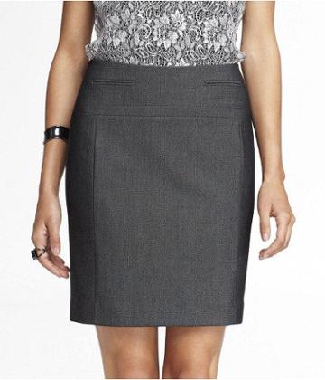 Express Womens Tweed Welt Pocket Pencil Skirt