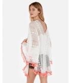 Express Womens V-back Lace Tassel Cover Up