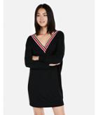 Express Womens Varsity Stripe Sweatshirt Dress