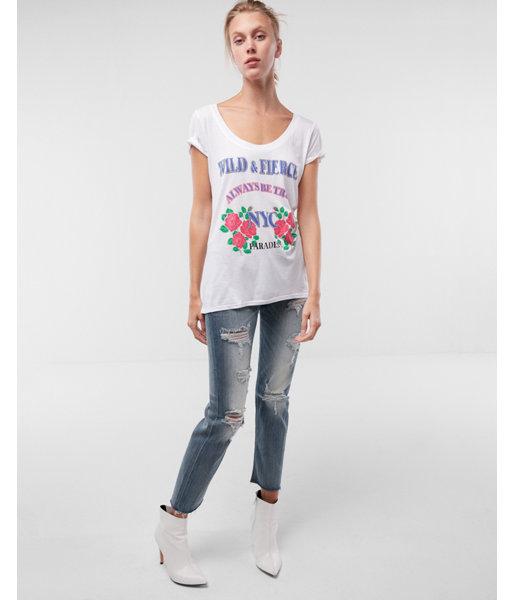 Express Womens Wild And Fierce Graphic Tee