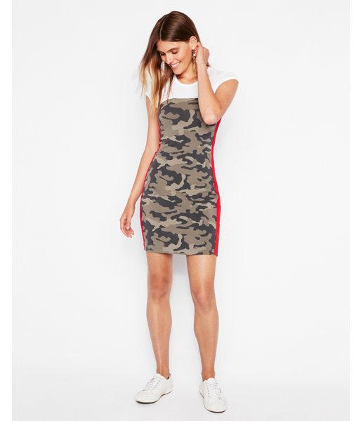 Express Womens Side Stripe Camo Print Tube Dress