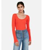 Express Womens Cropped Ribbed Pullover Stretch