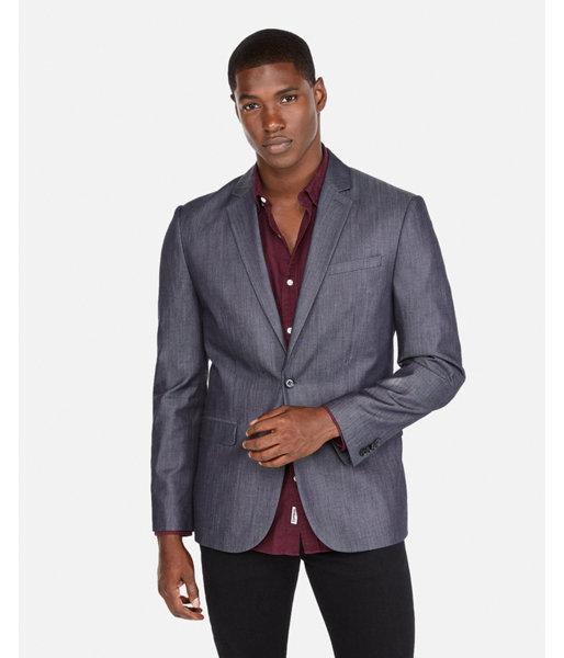 Express Mens Slim Denim Blazer