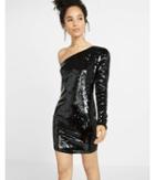 Express Womens One Shoulder Sequin