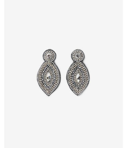 Express Womens Center Stone Beaded Teardrop Earrings
