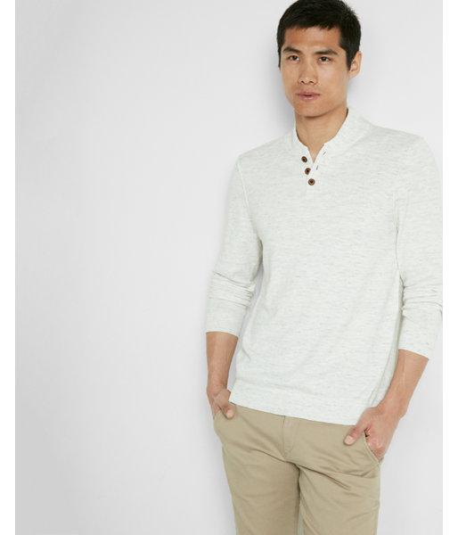Express Mens Wool-blend Baseball Henley