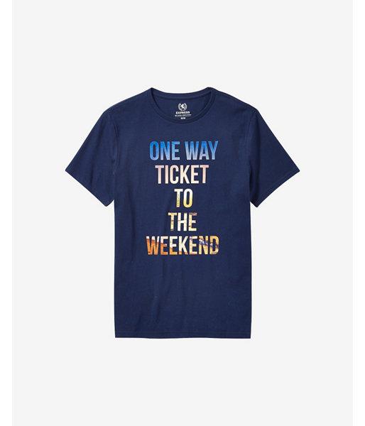 Express Mens One Way Ticket Graphic T-shirt