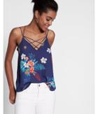 Express Floral Print Strappy Crisscross Cami