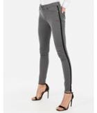 Express Womens Express Womens Mid Rise Grey Stretch+ Performance Side Stripe Jeggings