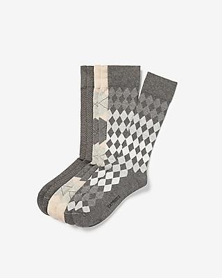 Express Mens 3 Pack Champagne Argyle Dress