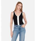 Express Womens Contrast Color Block Ribbed Tank