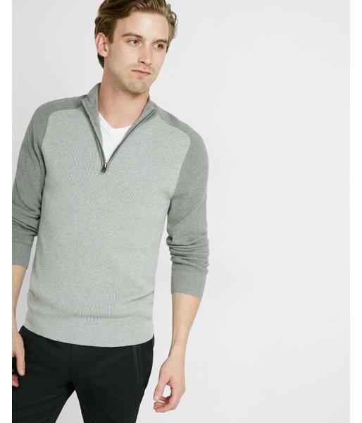 Express Color Block Half Zip Mock Neck