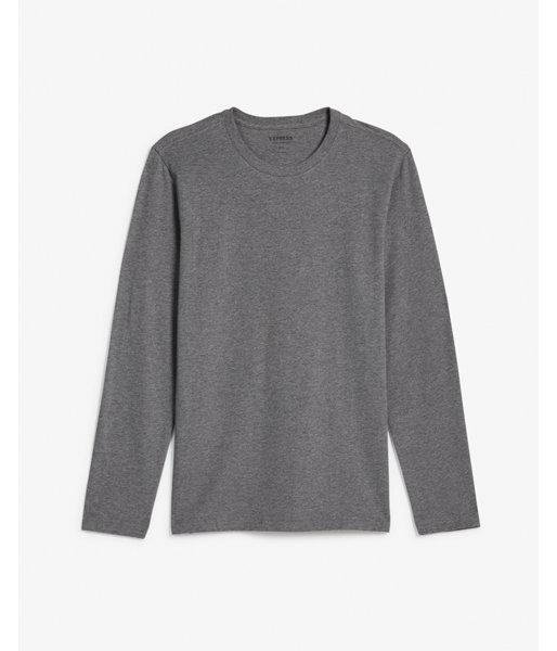 Express Mens Slim Stretch Long Sleeve Crew Neck T-shirt