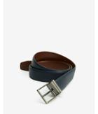 Express Mens Express Mens Reversible Navy Textured Brushed Silver Prong Buckle Belt