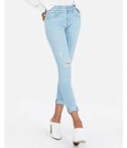 Express Womens Express Womens Mid Rise Ripped Cropped Stretch+ Cooling Jean