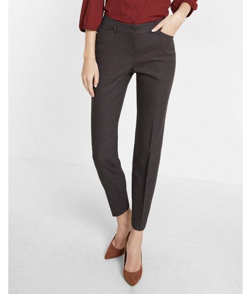 Express Womens Low Rise Dotted Tweed Editor Ankle Pant