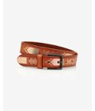 Express Womens Stamped Leather Buckle Belt