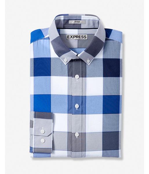 Express Mens Fitted Large Check Nylon Dress