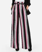 Express Womens High Waisted Belted Stripe Wide Leg Palazzo Pant