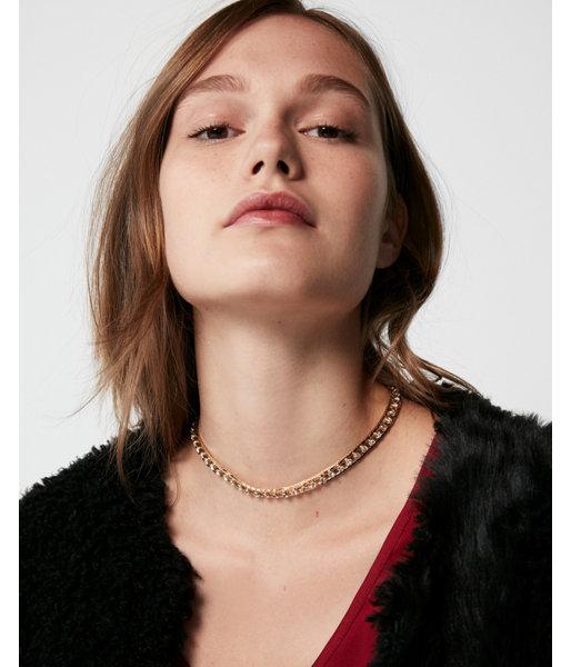 Express Womens Bezel Crystal Chain Necklace