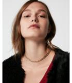 Express Womens Bezel Crystal Chain Necklace