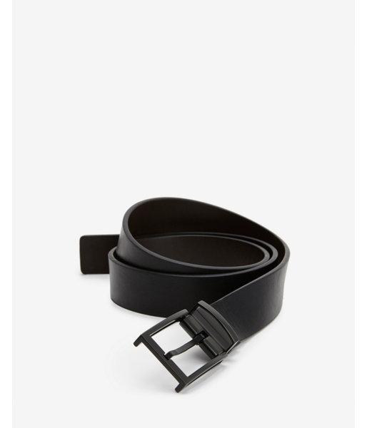 Express Mens Reversible Matte Textured Square Prong Buckle Belt