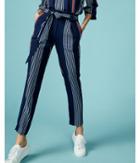 Express Striped Sash Waist Ankle Pant